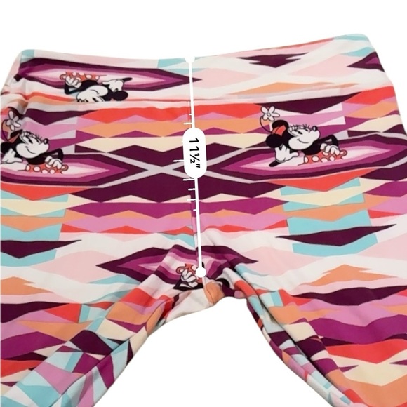 Lularoe Multicolor Geometric Disney Minnie Mouse High Rise Leggings Tall & Curvy - Picture 10 of 11